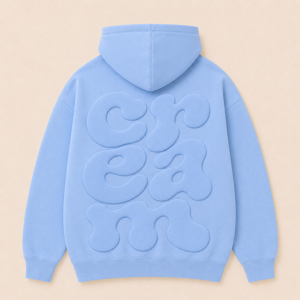 Blue on Blue Hoodie - Puff Print
