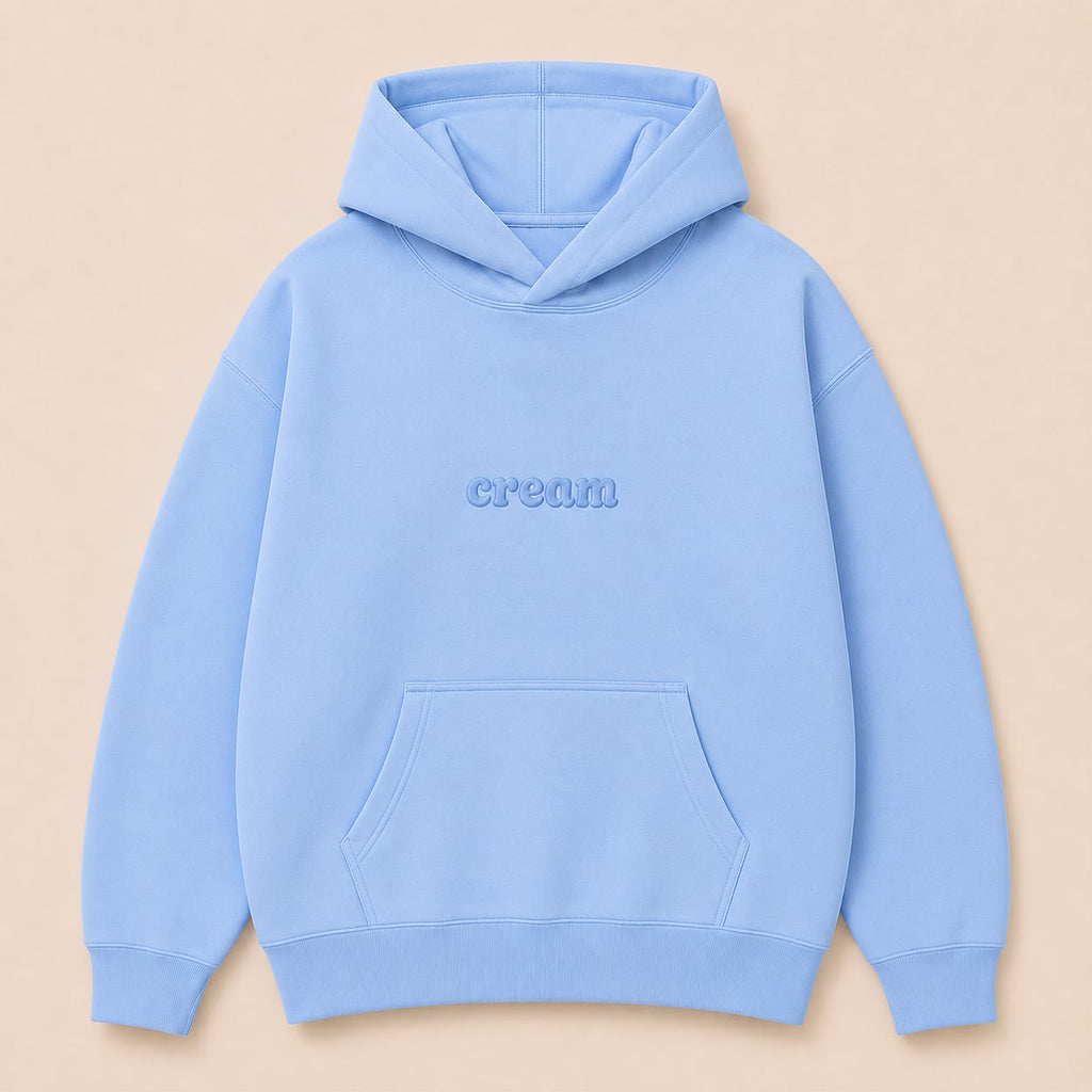 Blue on Blue Hoodie - Puff Print