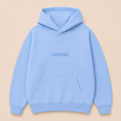 Blue on Blue Hoodie - Puff Print