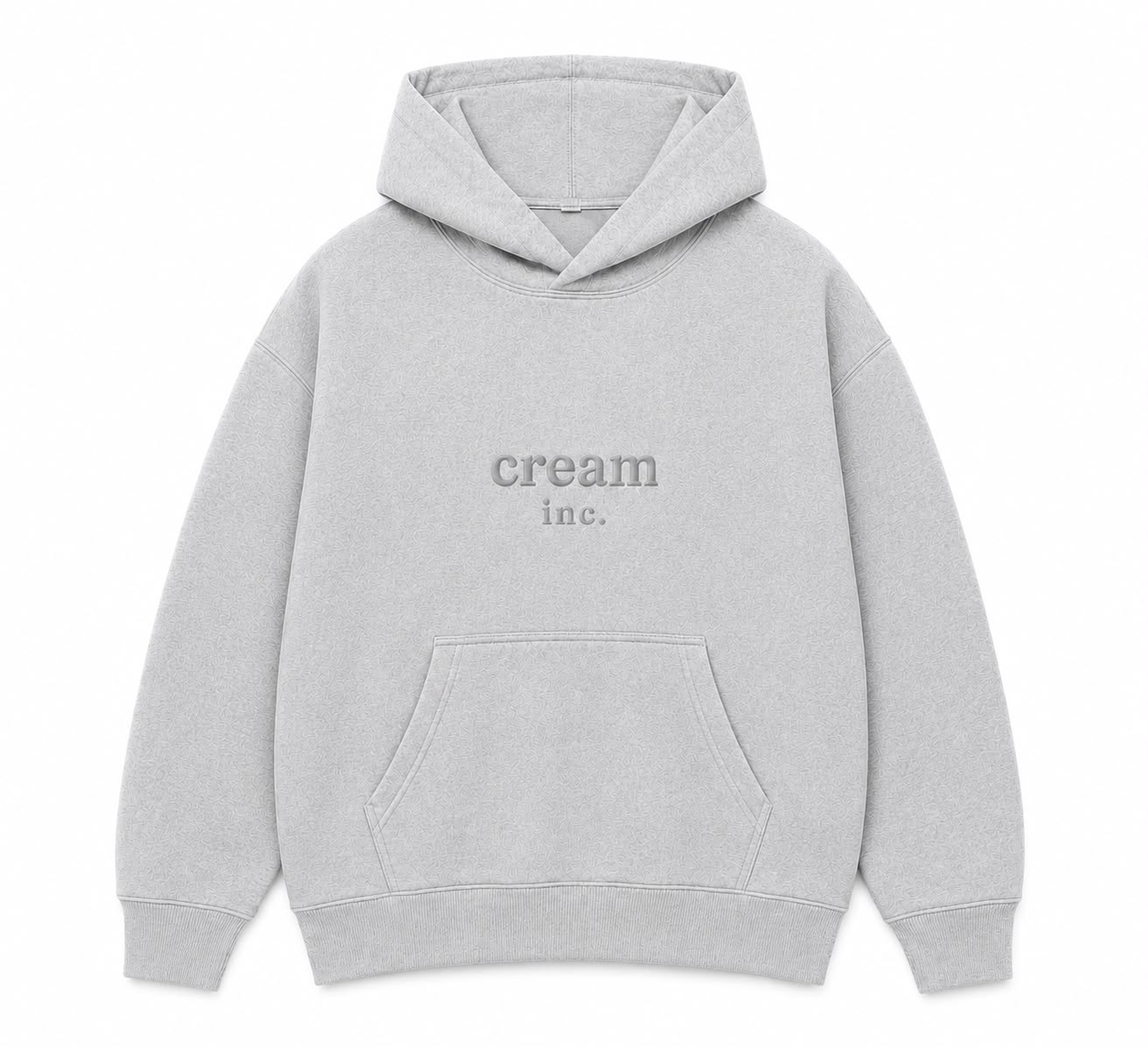 Light Grey on Light Grey Hoodie - Embroidered