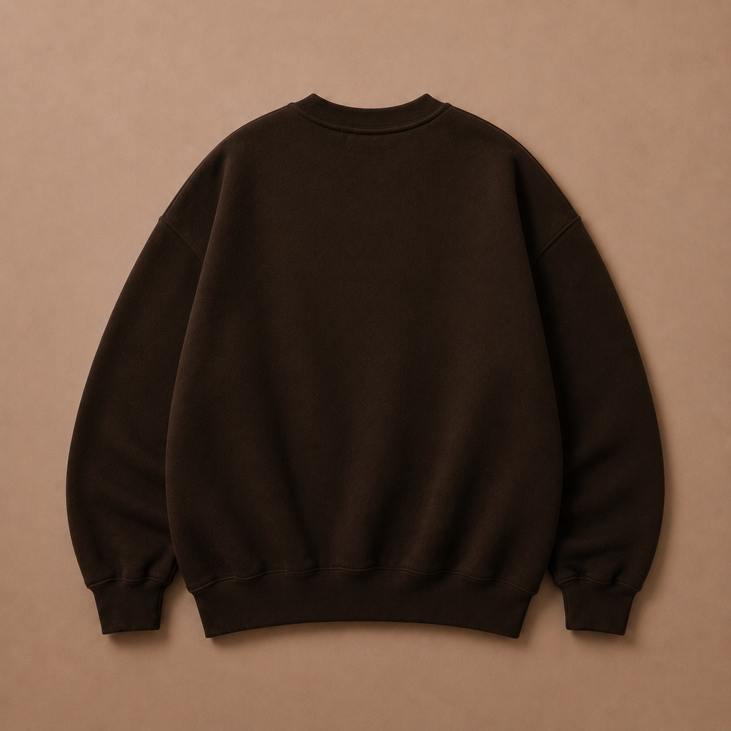 Orange on Brown Crewneck - Embroidered