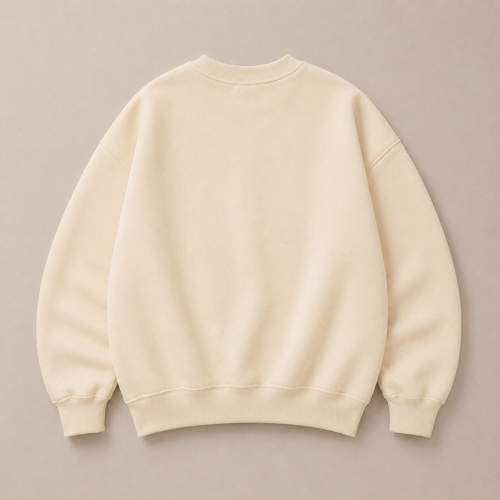 Cream on Cream Crewneck - Puff Print
