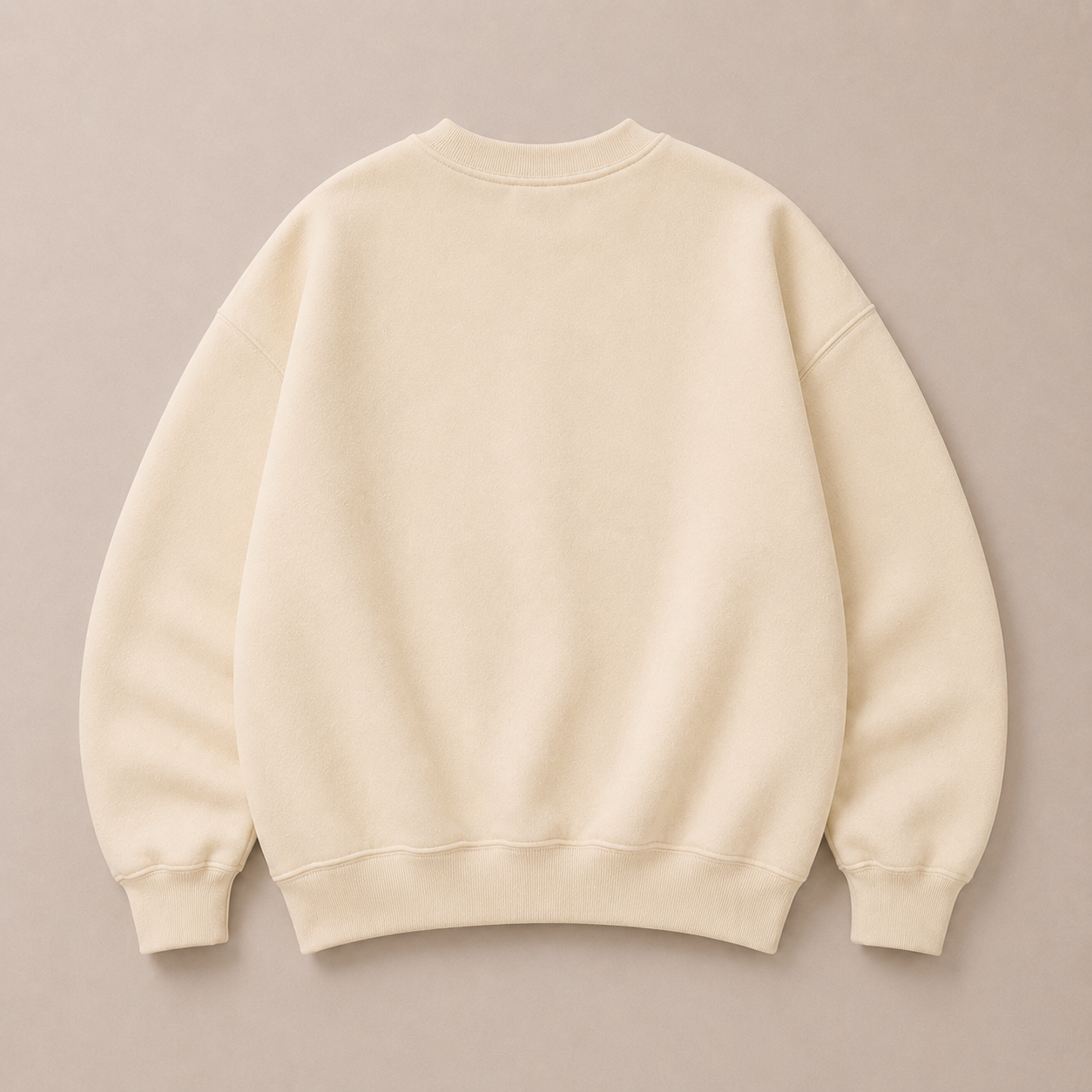 Cream on Cream Crewneck - Puff Print