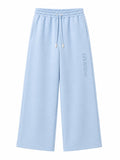Blue on Blue Track Pants - Wide Leg - Embroidered