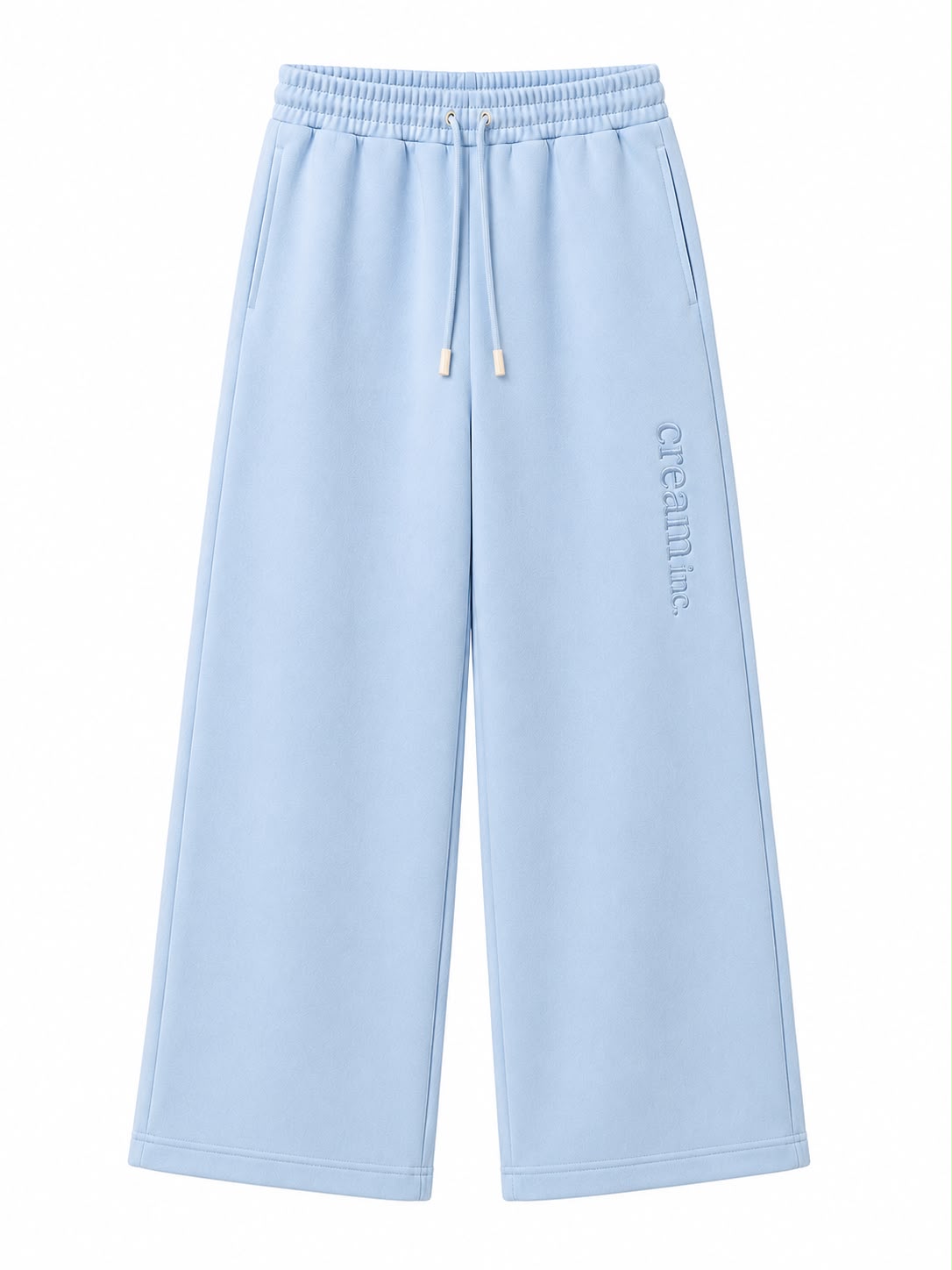 Blue on Blue Track Pants - Wide Leg - Embroidered