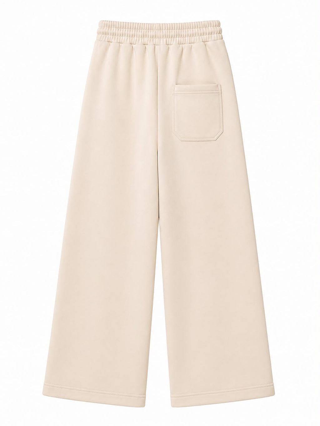 Cream on Cream Track Pants - Wide Leg - Embroidered