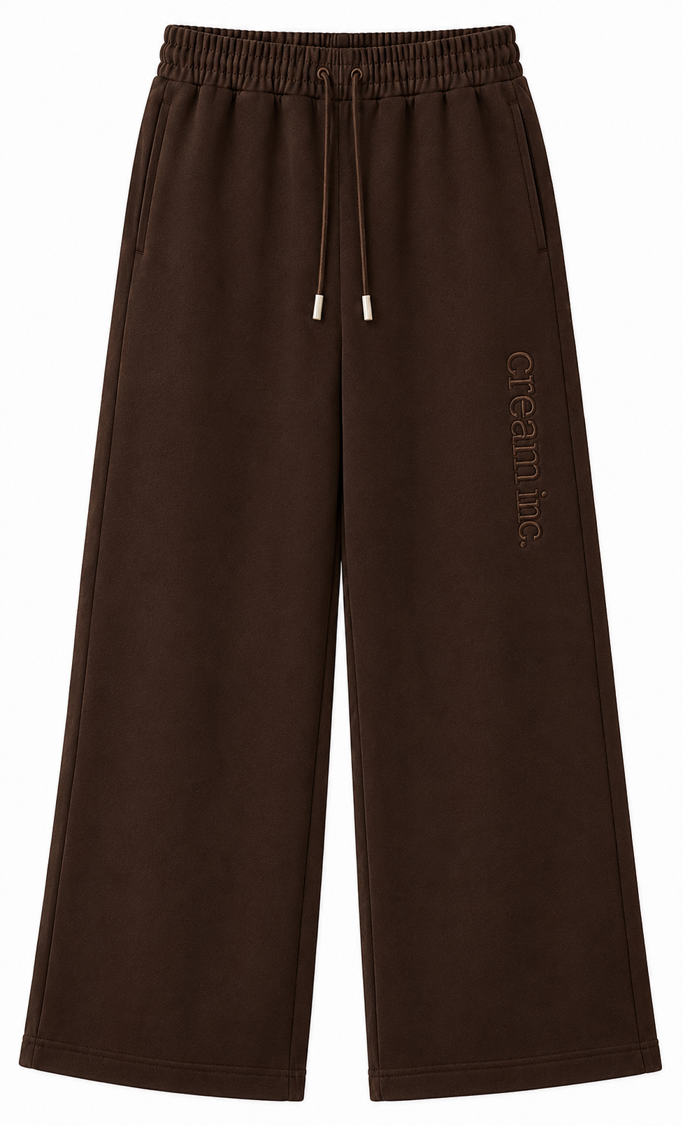 Brown on Brown Track Pants - Wide Leg - Embroidered