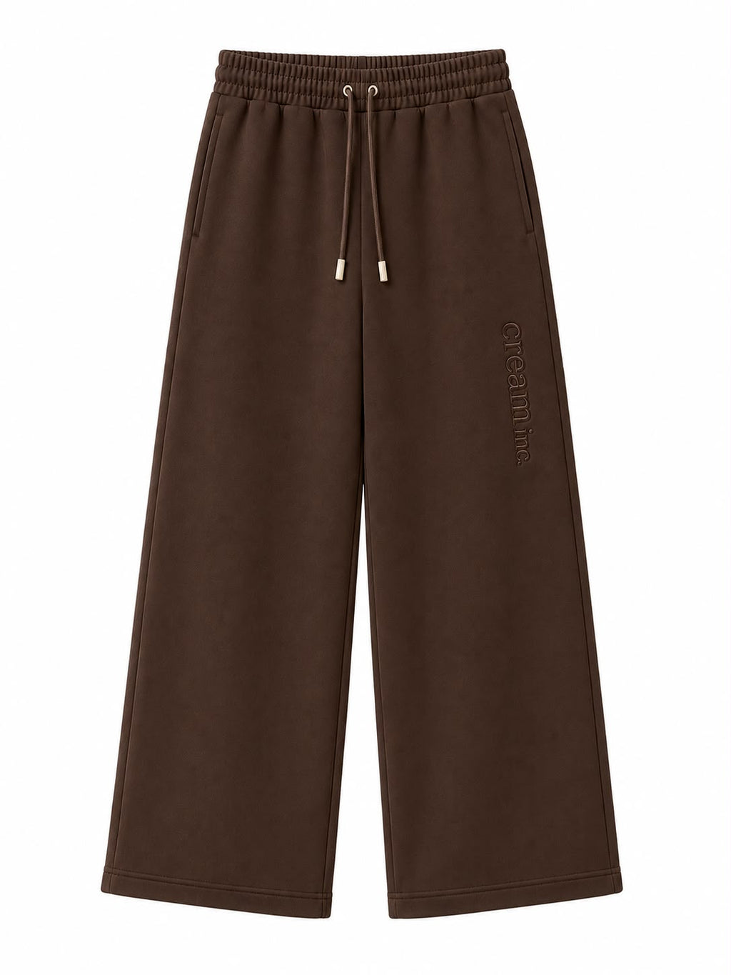 Brown on Brown Track Pants - Wide Leg - Embroidered