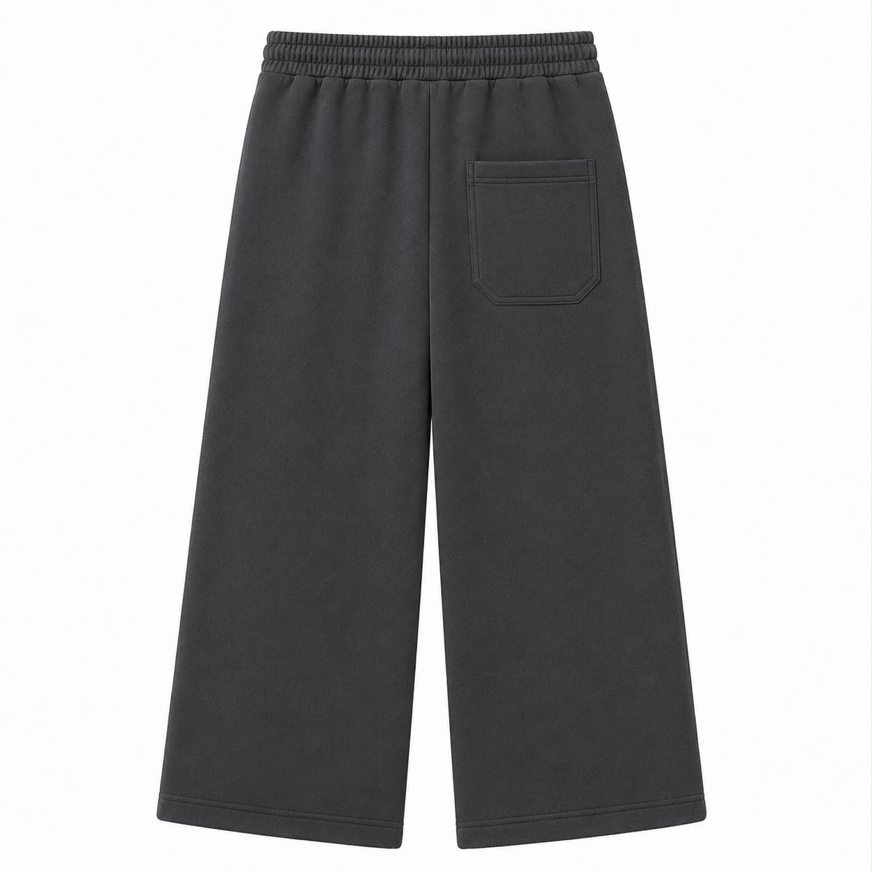 Grey on Grey Track Pants - Wide Leg - Embroidered