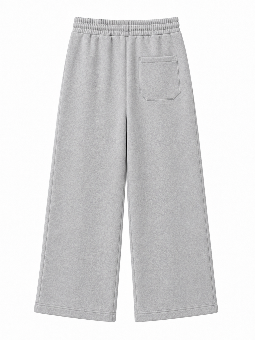 Light Grey on Light Grey Track Pants - Wide Leg - Embroidered