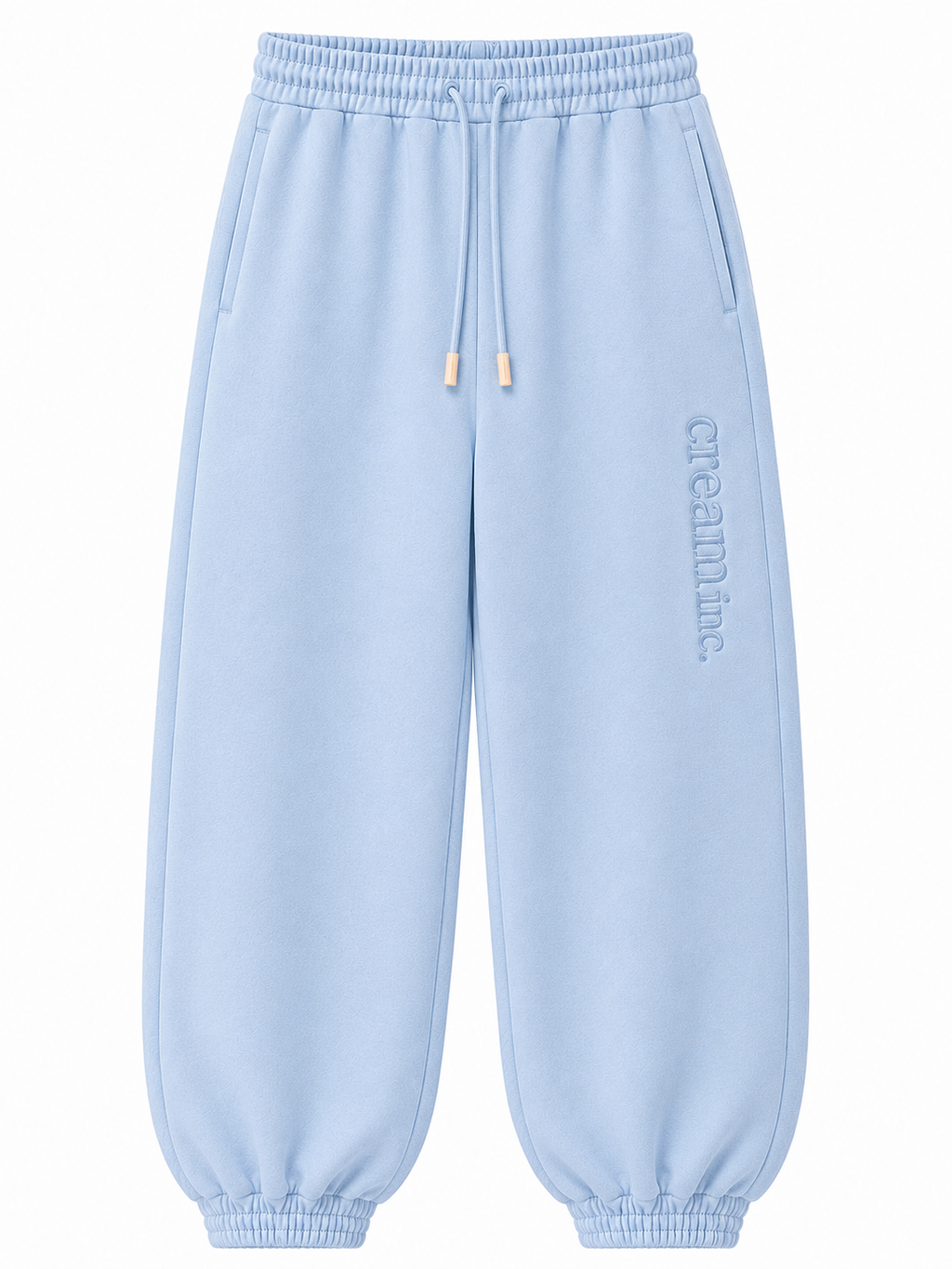 Blue on Blue Track Pants - Cuffed Leg - Embroidered