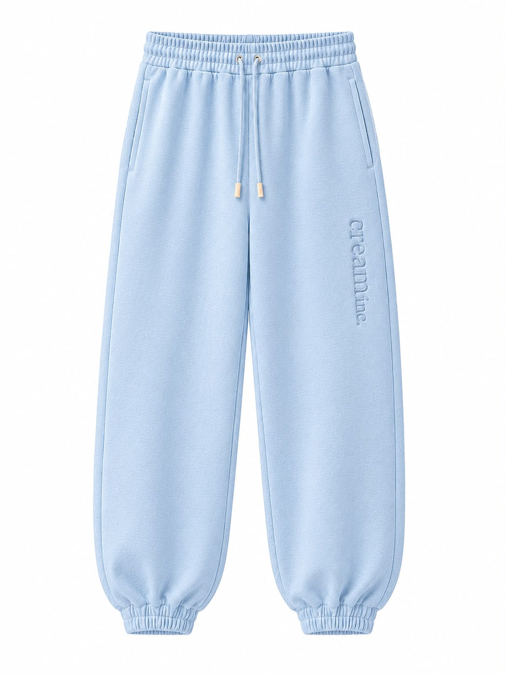 Blue on Blue Track Pants - Cuffed Leg - Embroidered
