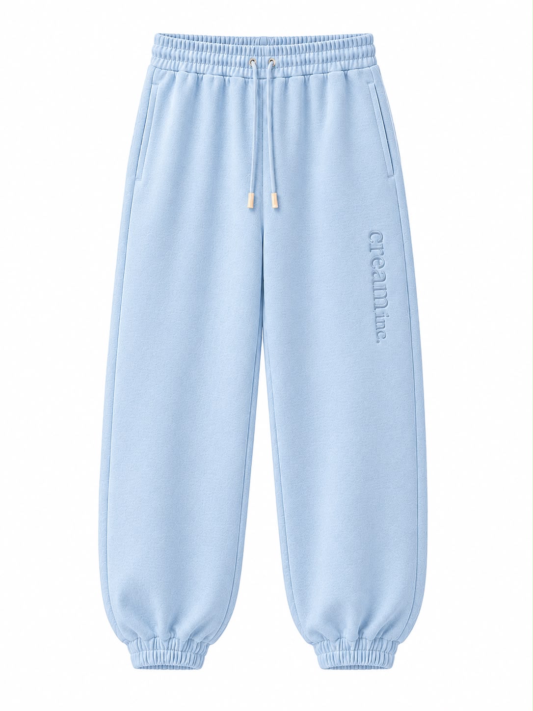 Blue on Blue Track Pants - Cuffed Leg - Embroidered