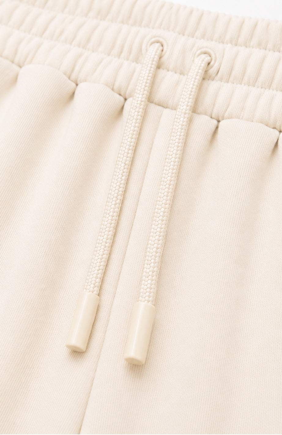 Cream on Cream Track Pants - Cuffed Leg - Embroidered