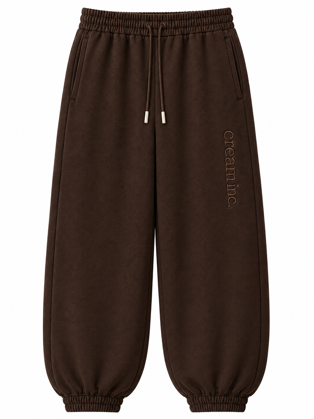 Brown on Brown Track Pants - Cuffed Leg - Embroidered
