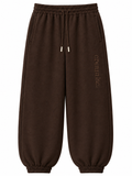 Brown on Brown Track Pants - Cuffed Leg - Embroidered