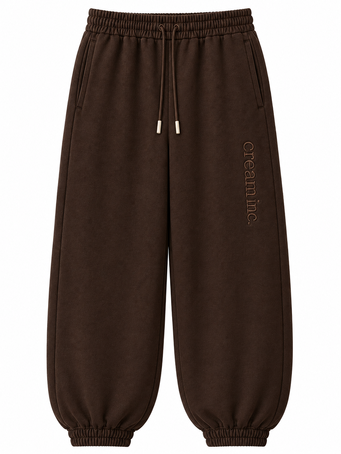 Brown on Brown Track Pants - Cuffed Leg - Embroidered