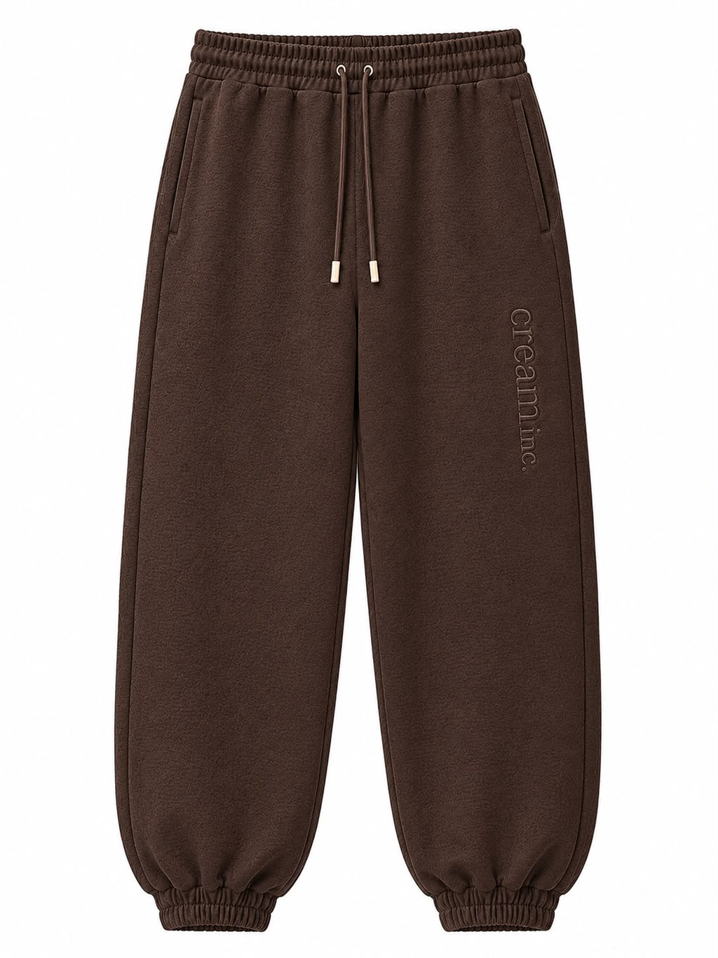 Brown on Brown Track Pants - Cuffed Leg - Embroidered