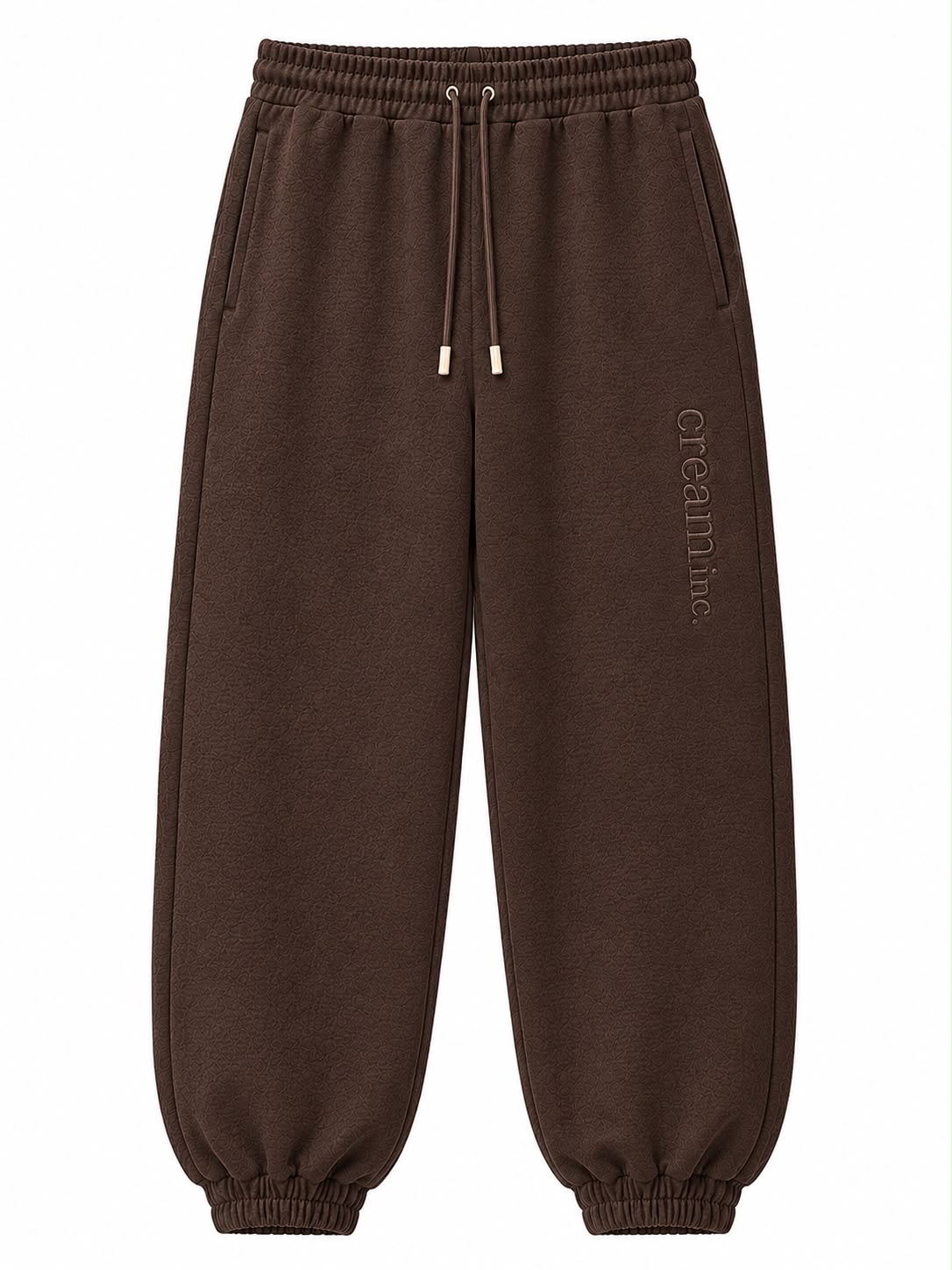 Brown on Brown Track Pants - Cuffed Leg - Embroidered