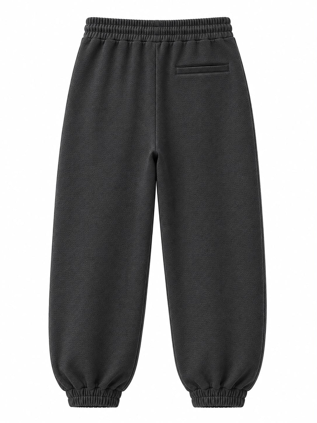 Grey on Grey Track Pants - Cuffed Leg - Embroidered