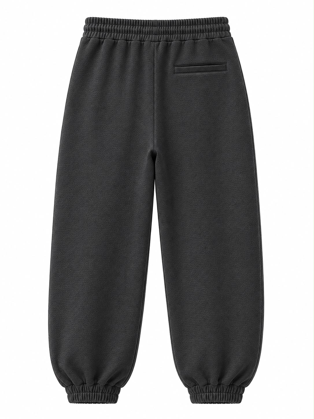 Grey on Grey Track Pants - Cuffed Leg - Embroidered