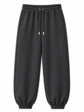 Grey on Grey Track Pants - Cuffed Leg - Embroidered