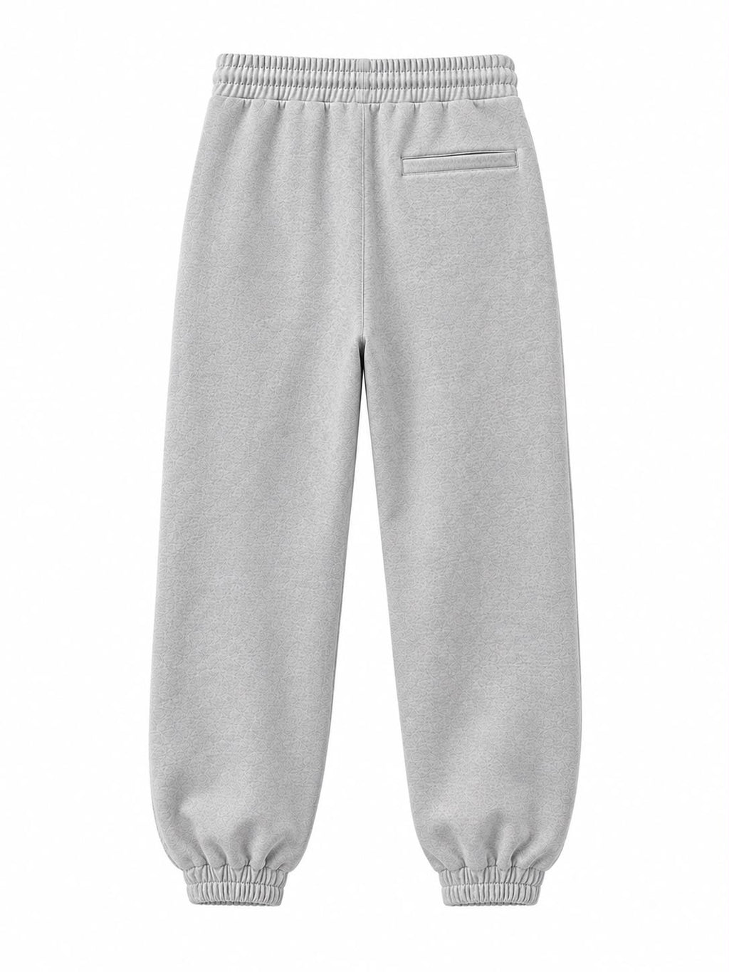 Light Grey on Light Grey Track Pants - Cuffed Leg - Embroidered
