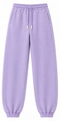 Lilac on Lilac Track Pants - Cuffed Leg - Embroidered