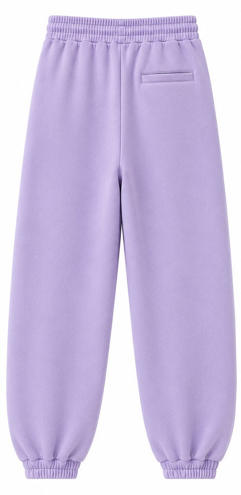 Lilac on Lilac Track Pants - Cuffed Leg - Embroidered