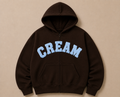 Blue on Brown Zip Hoodie - Fluff Print