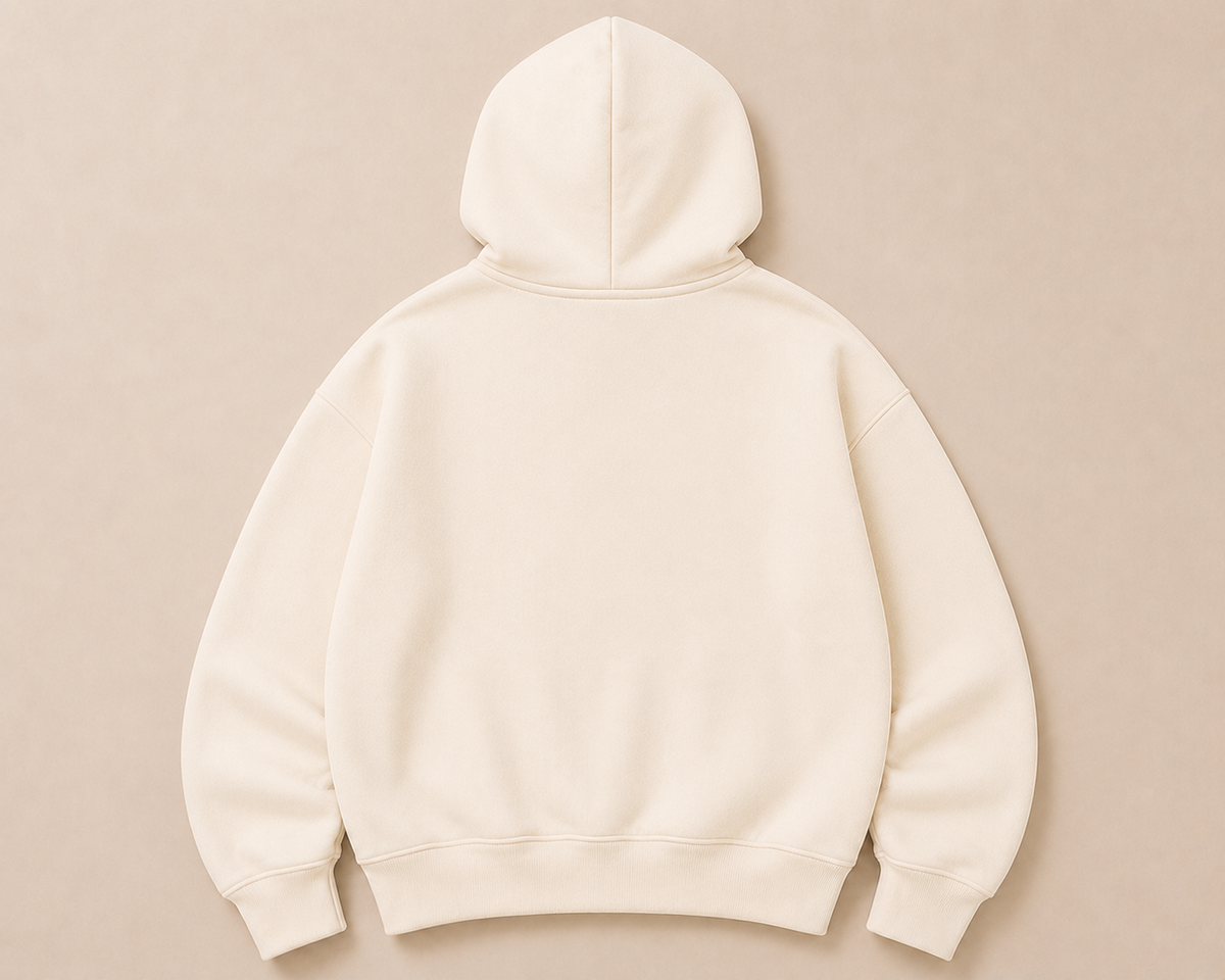 Brown on Cream Zip Hoodie - Fluff Print