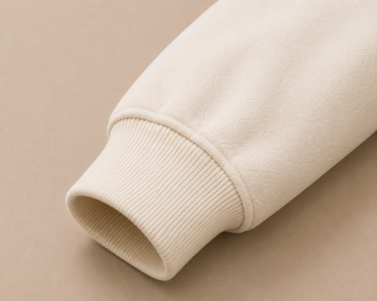 Brown on Cream Zip Hoodie - Fluff Print