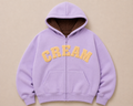 Butterscotch on Lilac Zip Hoodie - Fluff Print