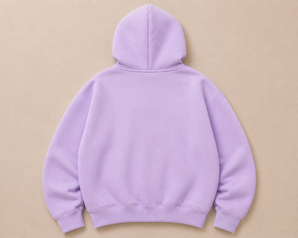 Butterscotch on Lilac Zip Hoodie - Fluff Print