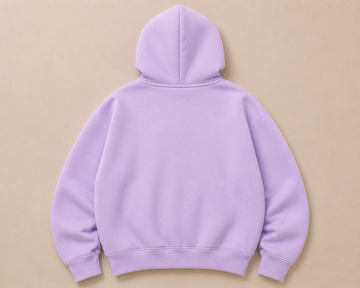 Butterscotch on Lilac Zip Hoodie - Fluff Print