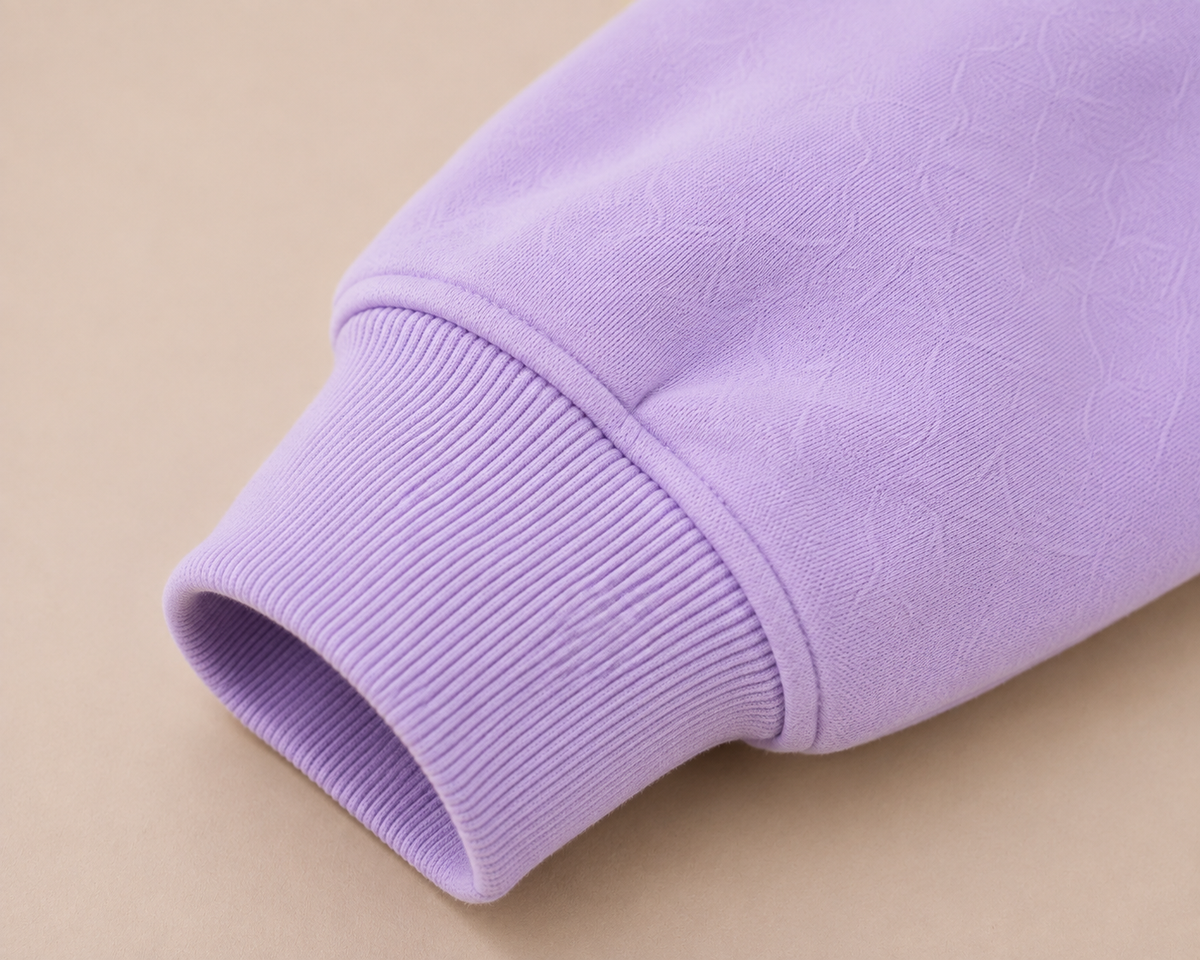 Butterscotch on Lilac Zip Hoodie - Fluff Print
