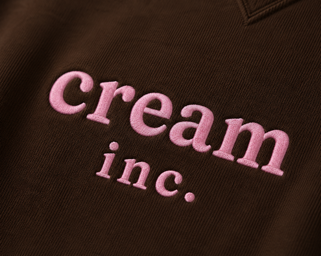 Pink on Brown Hoodie - Embroidered