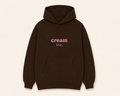 Pink on Brown Hoodie - Embroidered