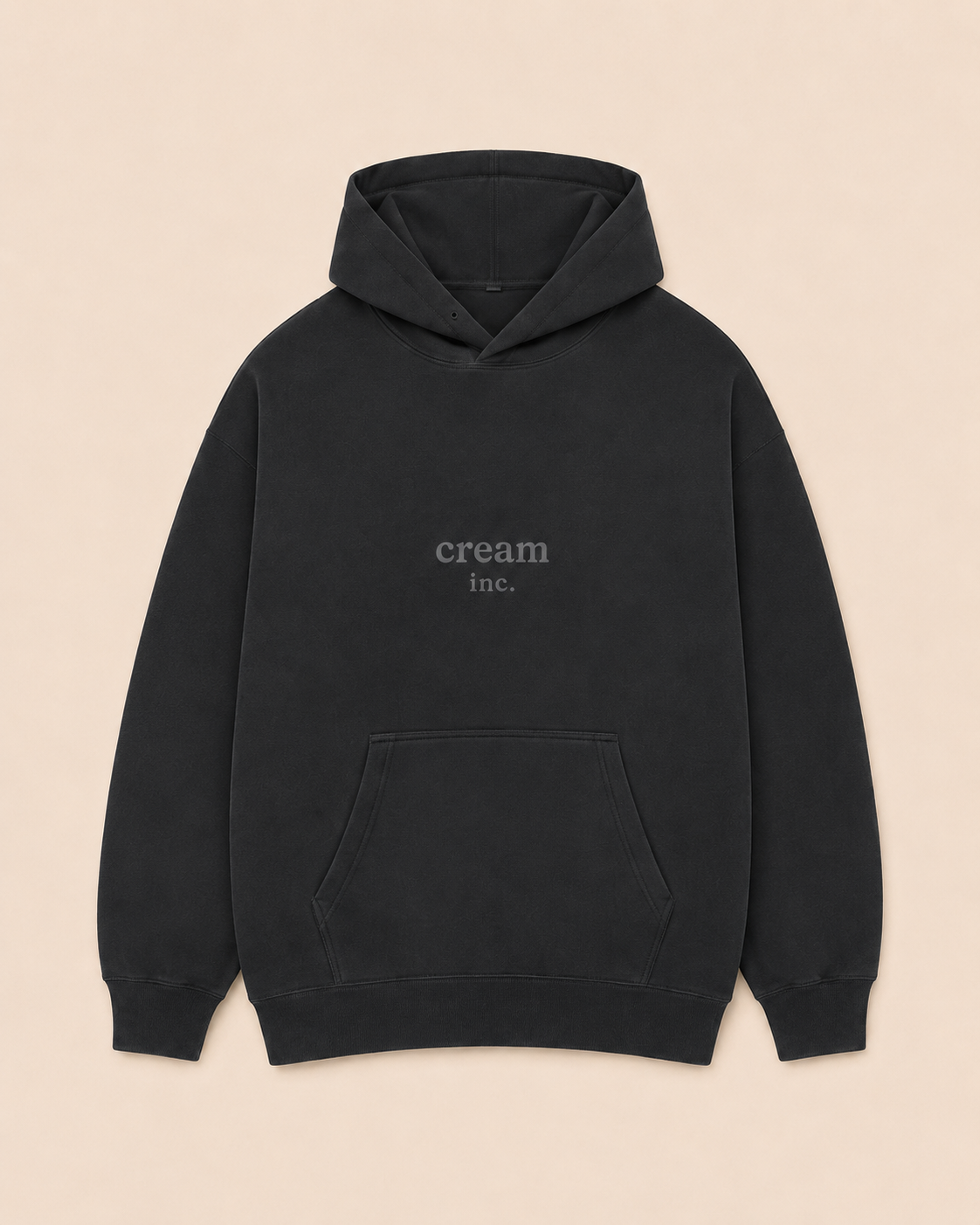 Grey on Grey Hoodie - Embroidered