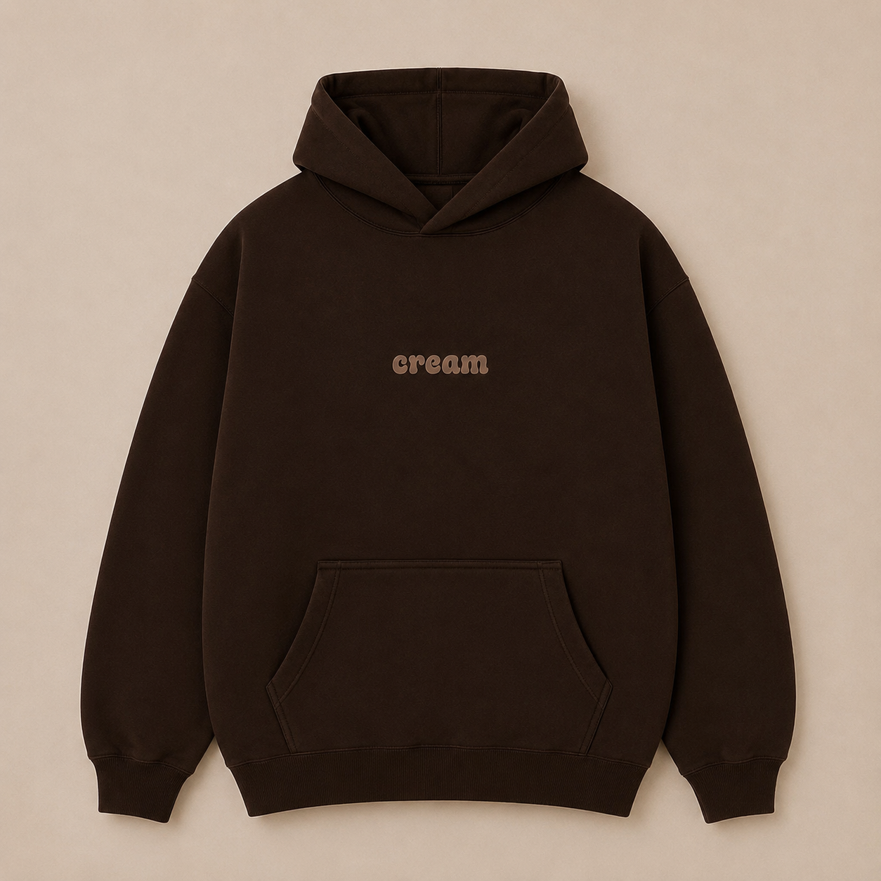 Brown on Brown Hoodie - Puff Print