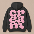 Pink on Grey Hoodie - Puff Print