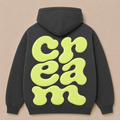 Lime on Grey Hoodie - Puff Print