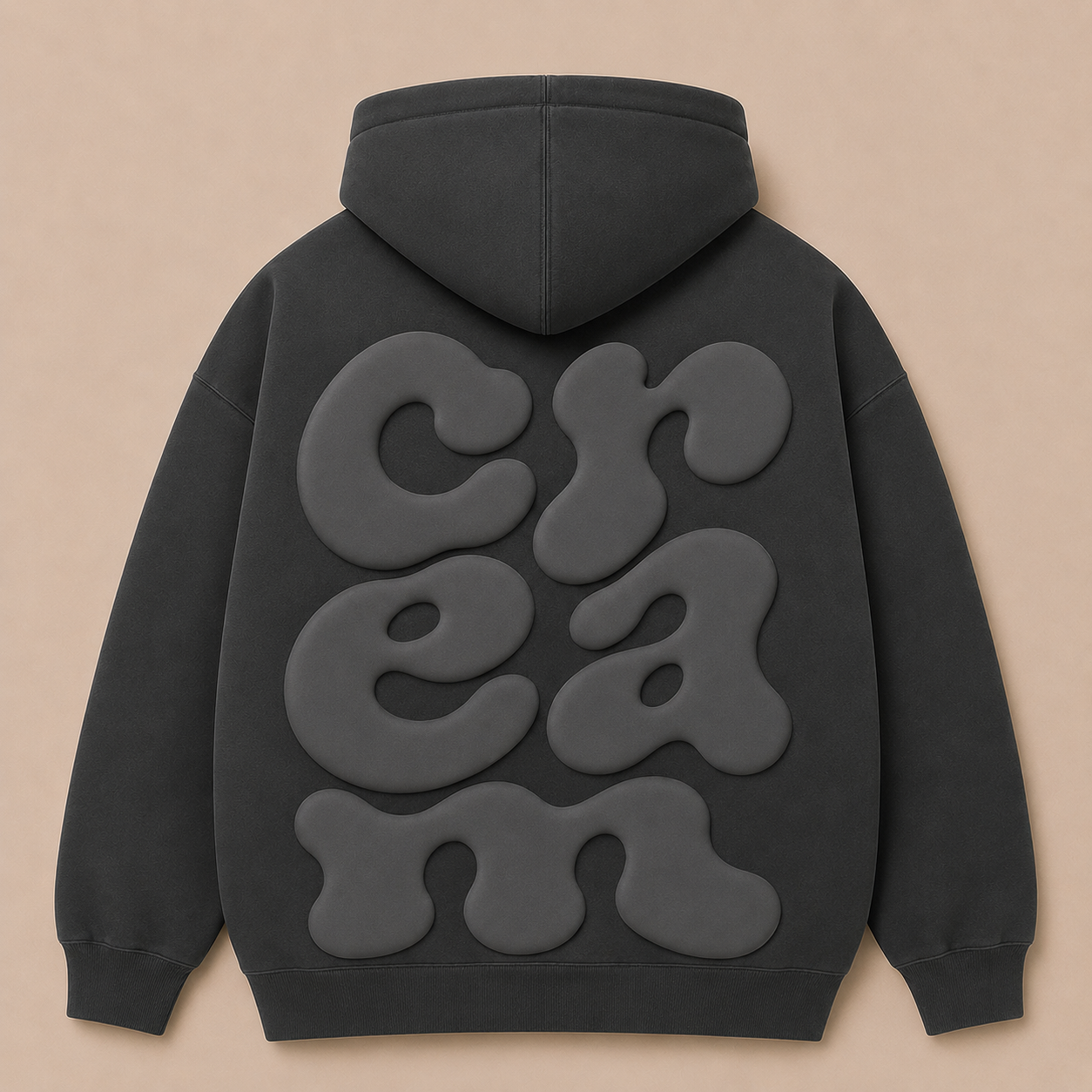 Grey on Grey Hoodie - Puff Print