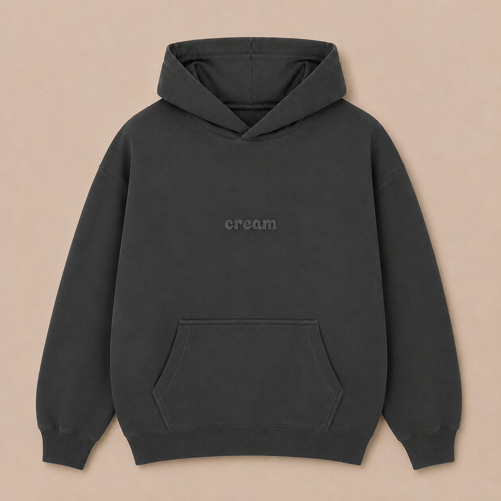 Grey on Grey Hoodie - Puff Print
