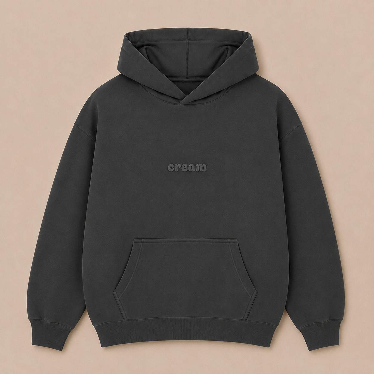 Grey on Grey Hoodie - Puff Print