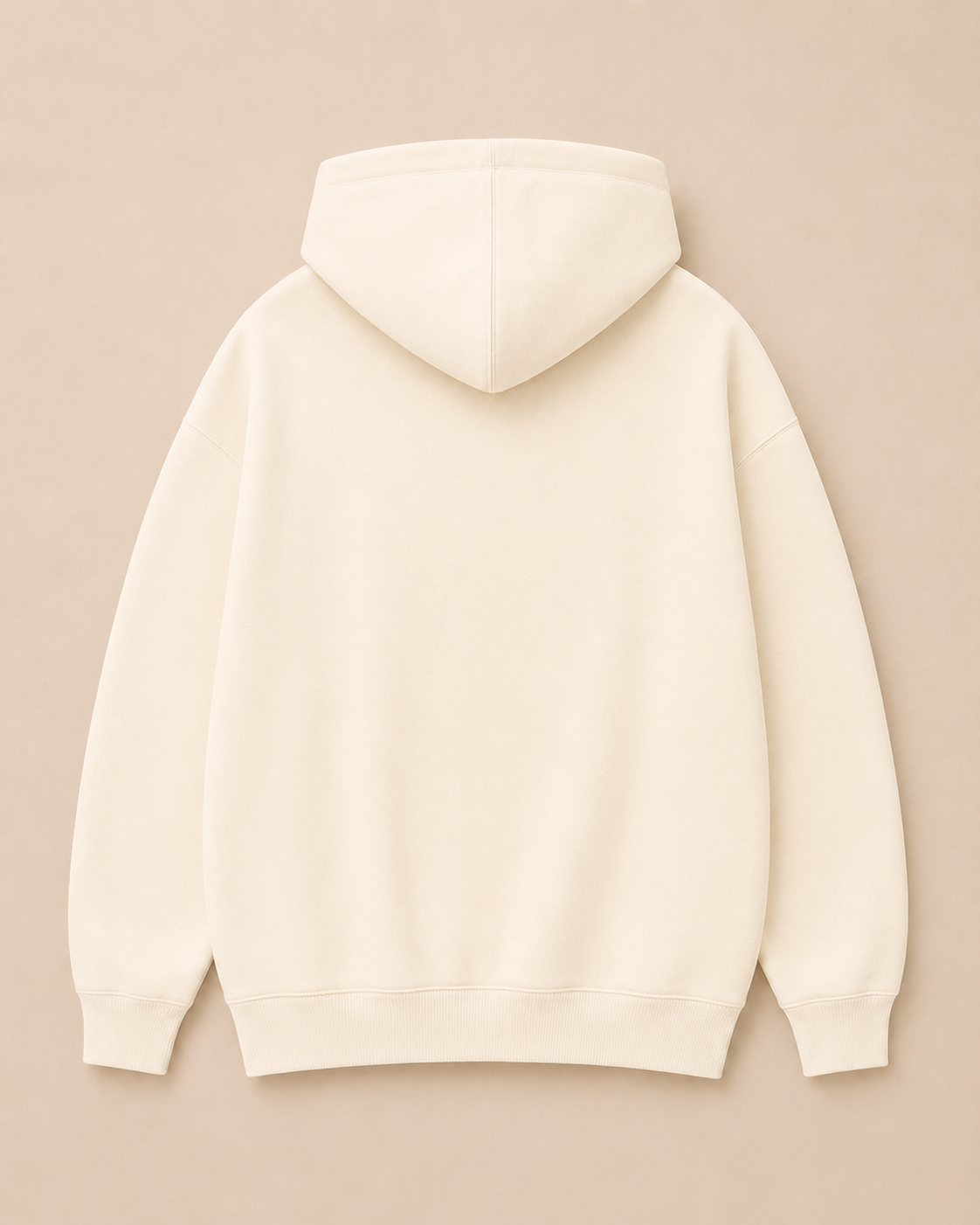 Cream on Cream Hoodie - Embroidered