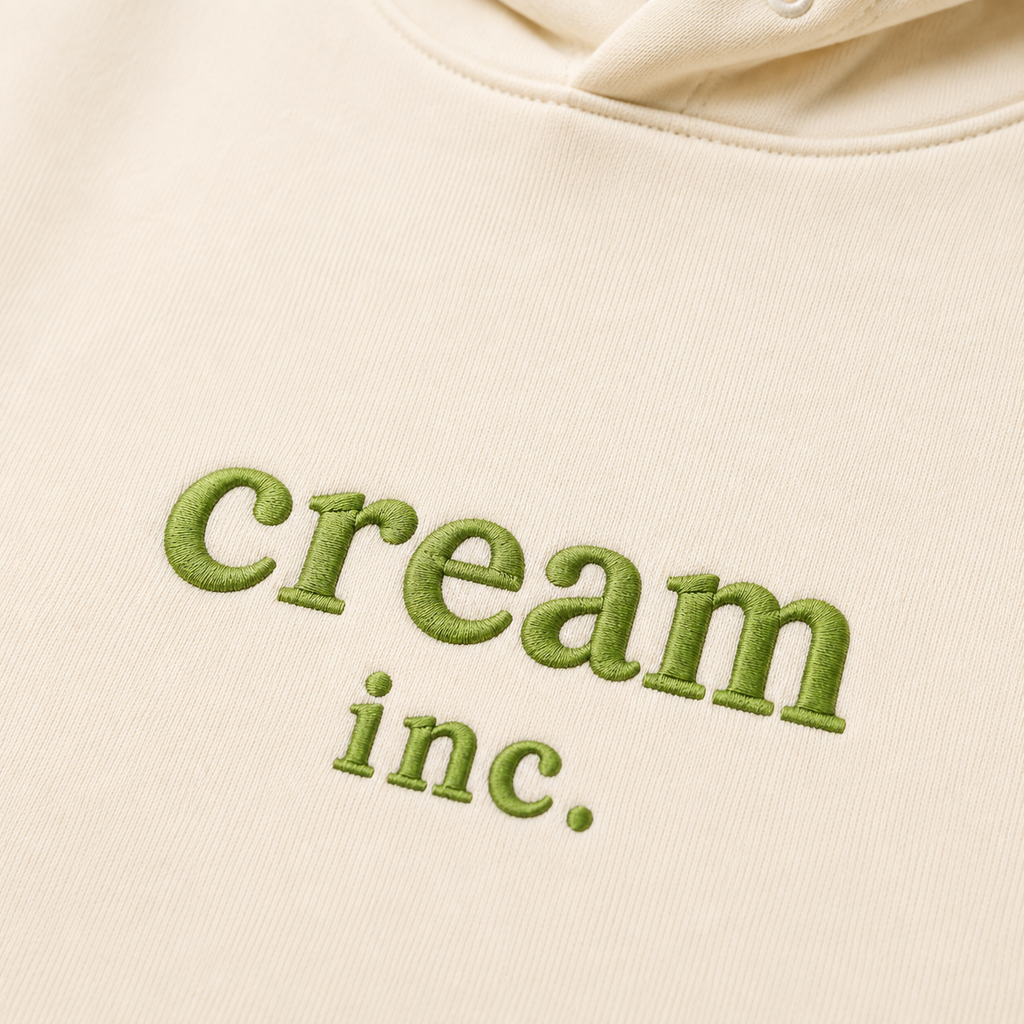 Matcha on Cream Hoodie - Embroidered