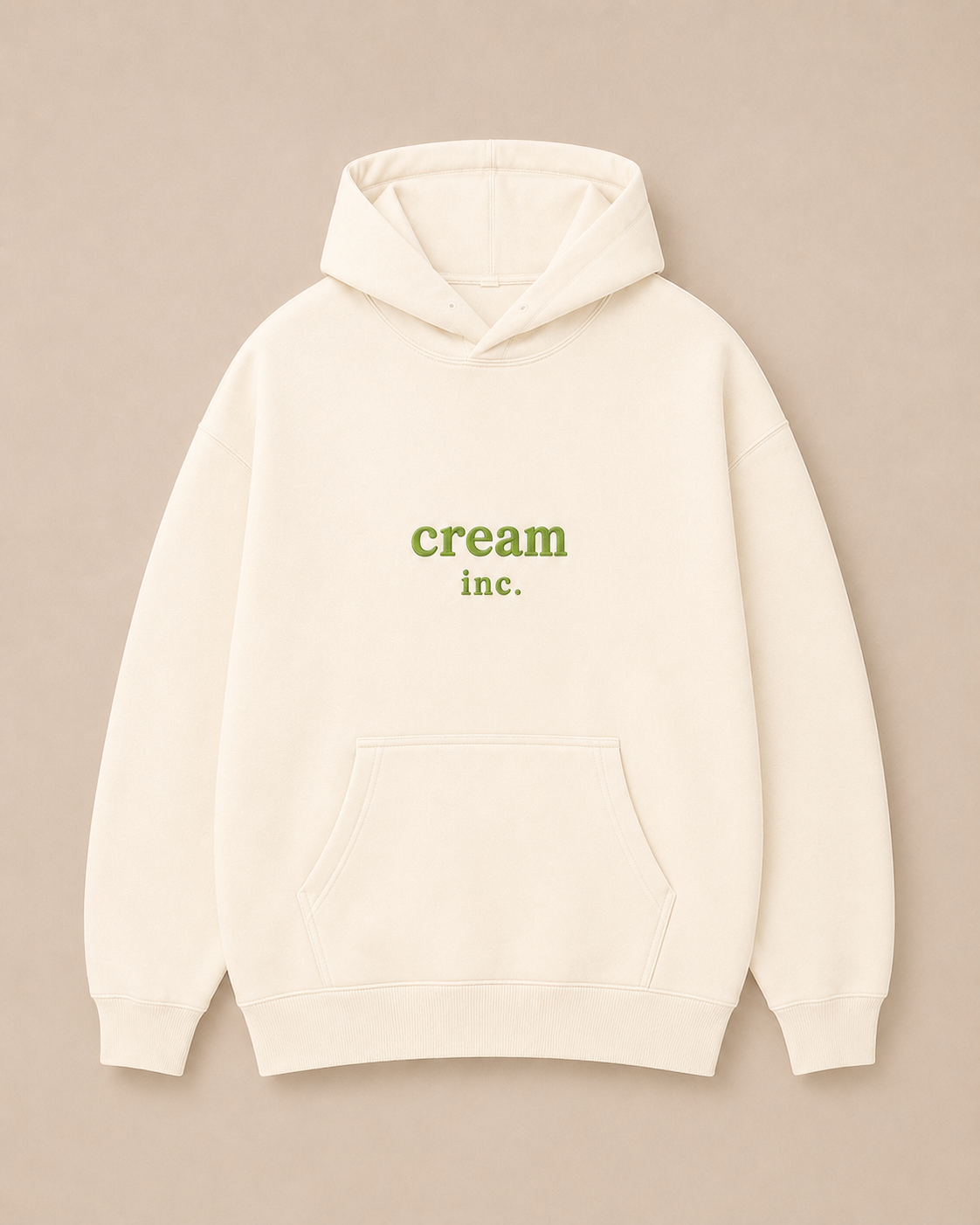 Matcha on Cream Hoodie - Embroidered
