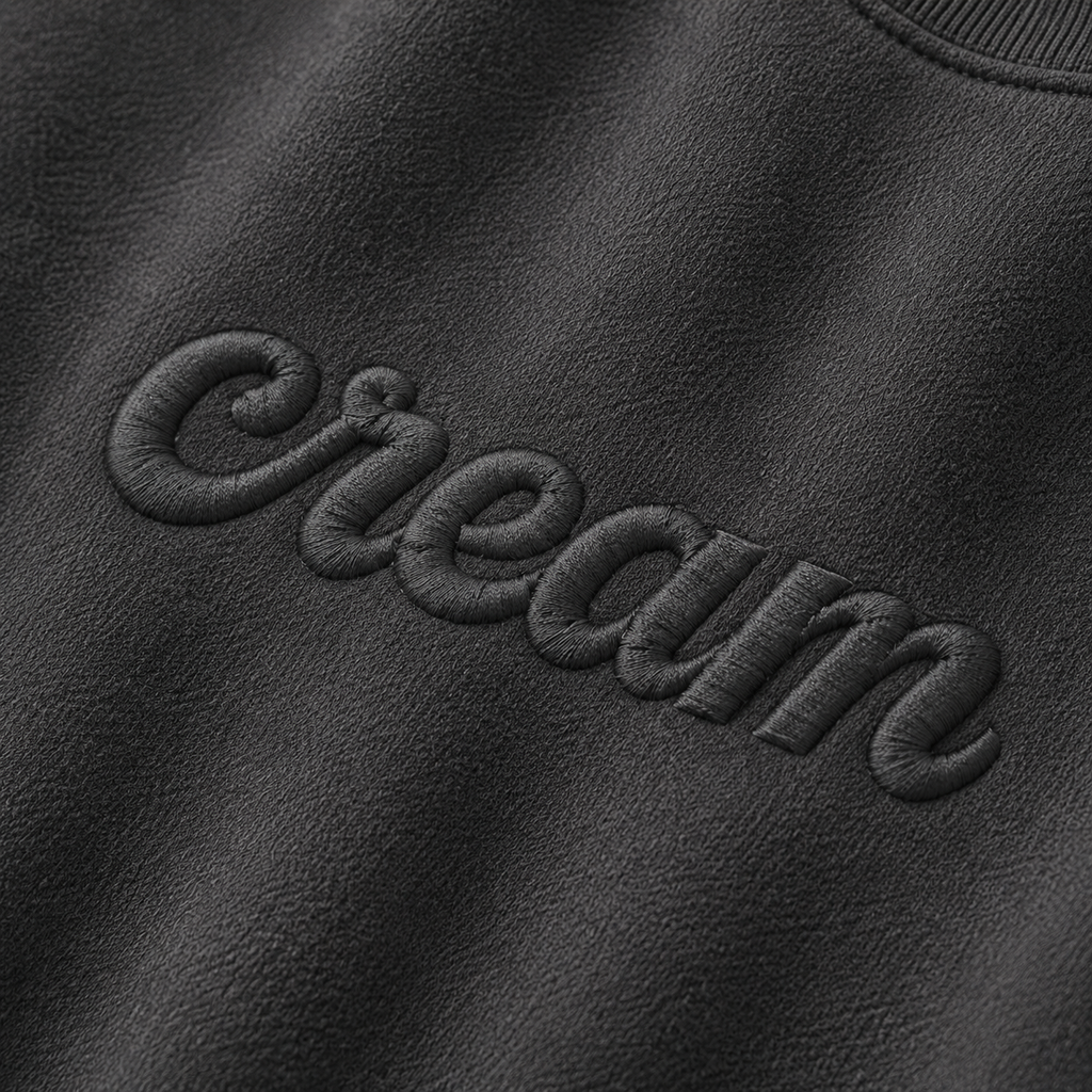 Grey on Grey Crewneck - Embroidered