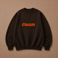Orange on Brown Crewneck - Embroidered